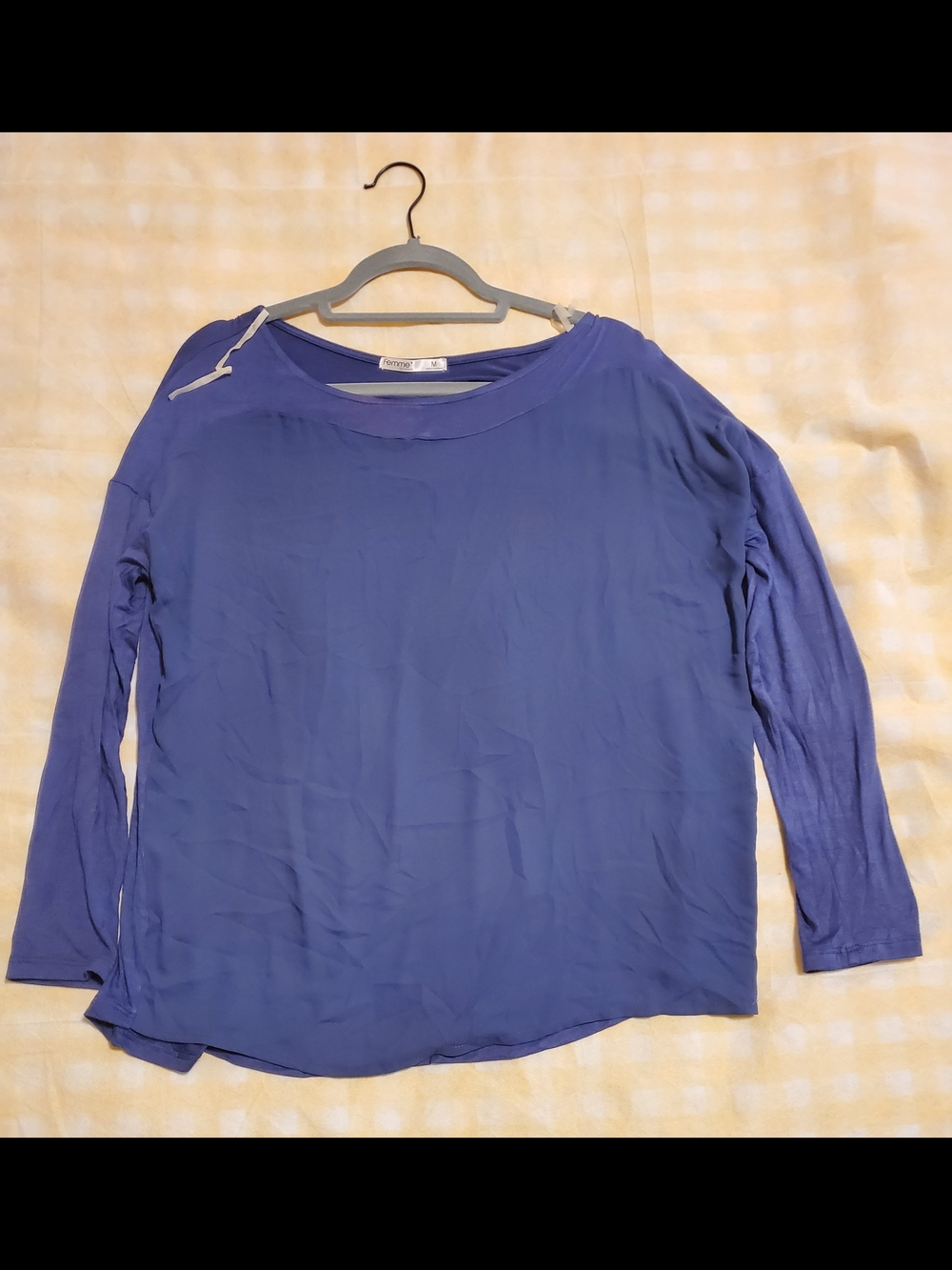 La Femme Relaxed Long Sleeve Top - Periwinkle Blue
